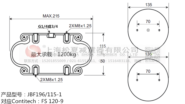 JBF196/115-1橡膠<a href='http://www.chongwushipin.net/' target='_blank'><u>空氣彈簧</u></a>