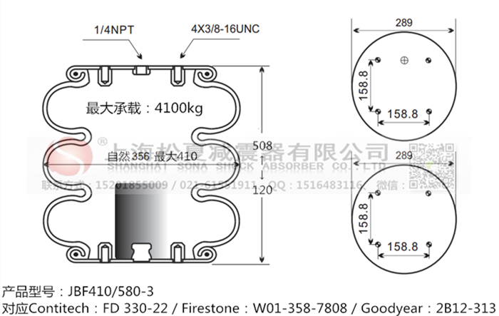 JBF410/580-3橡膠<a href='http://www.chongwushipin.net/' target='_blank'><u>空氣彈簧</u></a>